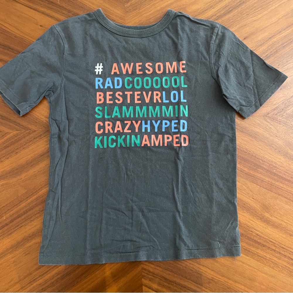 Kids Graphic Tee - Gray with hashtags